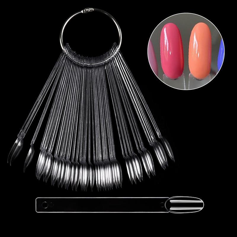 50 Nail Display Tips Transparent Sample Gel Polish Color Chart, Manicure Practice Tools, Single Item, No Ca Prop 65 Warning