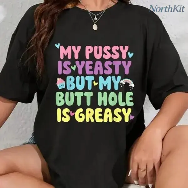 Funny Naughty Inappropriate Humor Cringe Design Women Loose Crew Neck Sports Top Street Style Streetwear Comfortable Casual Daily Outwear Soft Breathable Fabric All Seasons Tee Tshirt, Graphic T Shirts, Female, Loose Cut, Sporty Chic, Wash Safe, Reinforce