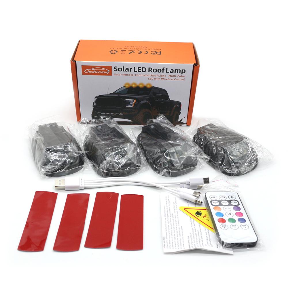 Solar USB Rechargeable Mouse Warning Light, Remote Control Multi-Mode Car Roof Decoration Flashing Lamp, Solar Powered Vehicle Top Light, LED Lights Car