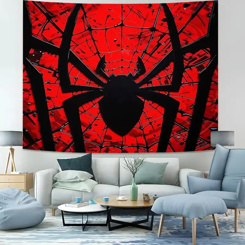 Polyester Dazzlg Spider Pattern Designer Tapestry Wall Mural, Easy-Hang Wall Hangg, Child and Teen Bedroom Decor, Mache-Wash Home Supplies, Kids-Teens Gi, Livg Room Photo Backdrop