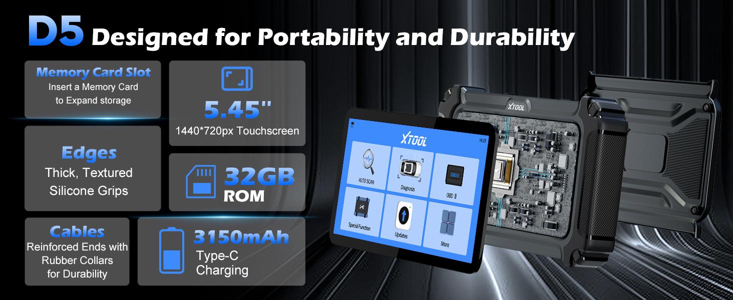 XTOOL D5 OBD2 Scanner ECM/TCM/ABS/SRS Car Diagnostic Tool with Oil Reset, Electronic Parking Brake Reset, ABS Bleed, Throttle Relearn, Clear Check Engine Light, Lifetime Free Updates car diagnosis scanner Automotive Vehicle Special Functions Obd2 XTOOL D5 OBD2 Scanner ECM/TCM/ABS/SRS Car Diagnostic Tool with Oil Reset, Electronic Parking Brake Reset, ABS Bleed, Throttle Relearn, Clear Check Engine Light, Lifetime Free Updates car diagnosis scanner Automotive Vehicle Special Functions Obd2