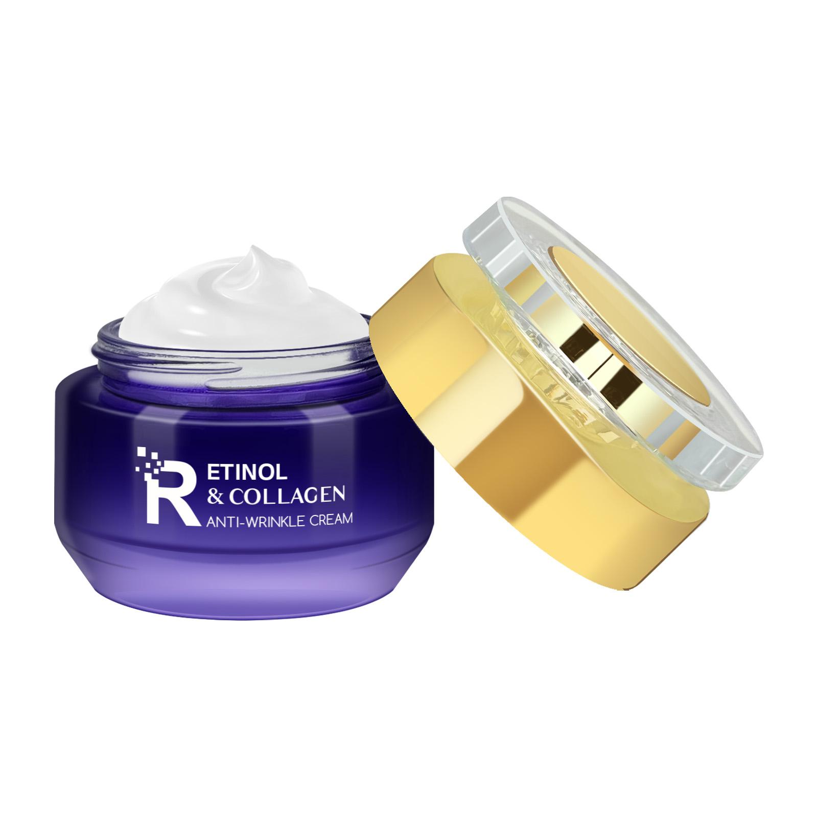 Retinol Face Cream, Anti-Wrinkle Collagen Moisturizer, Rich in Ceramides and Vitamin E, Deeply Nourishes and Hydrates, Fights Fine Lines
