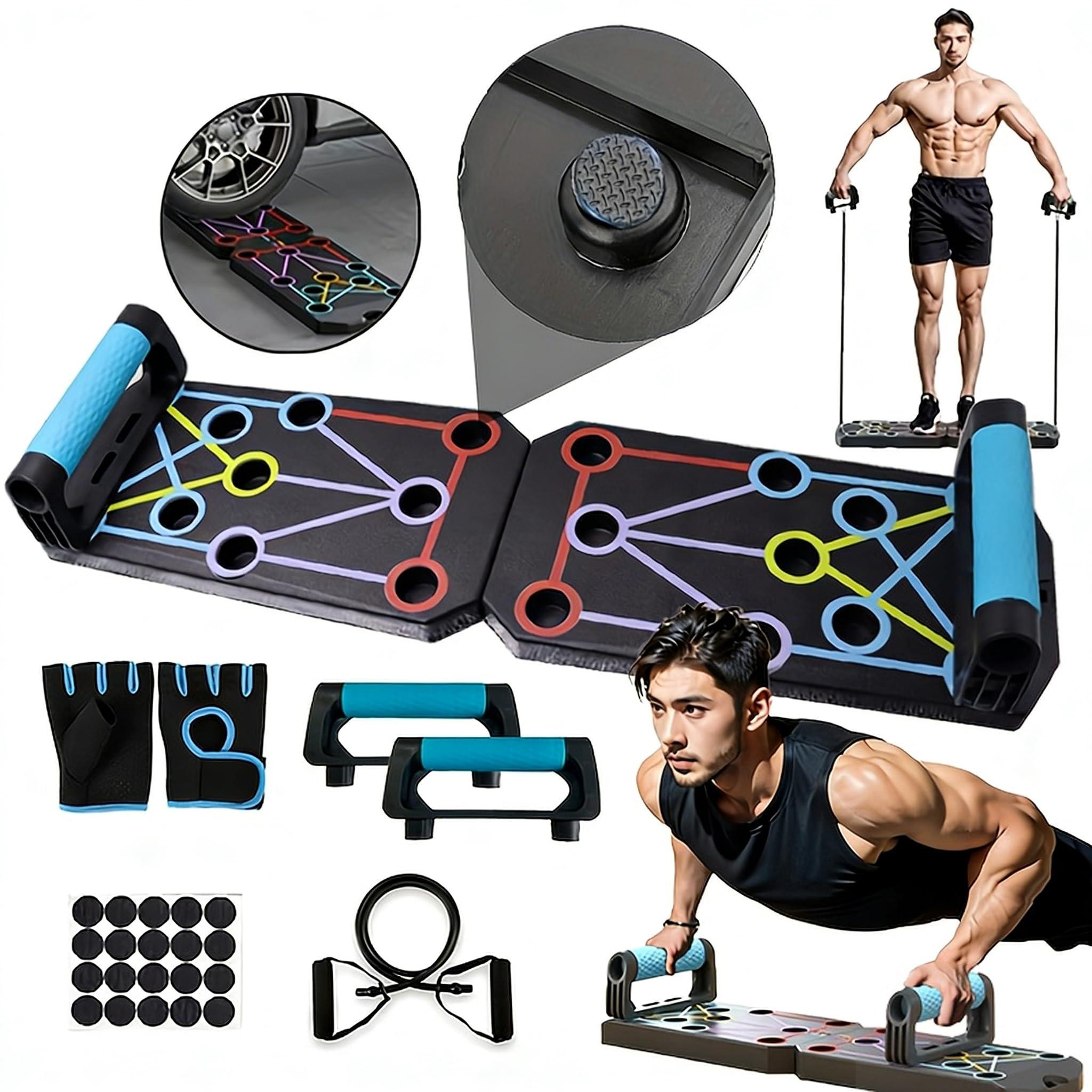 LINGPENG Foldable Push-Up Board Muscle Exercise Multi-Functional Table Portable Fitness Equipment Abdominal Strengthening Support