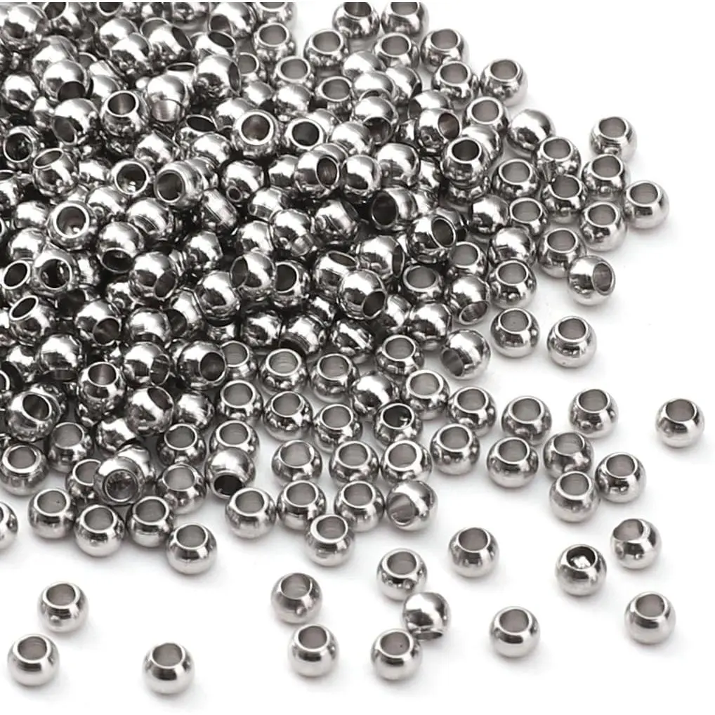 304 Stainless Steel Round Beads 2.0mm 400 count Spacer Beads for  DIY Making and Repairing