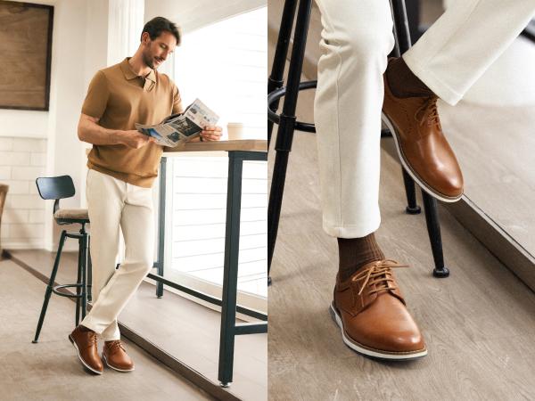 【Live Exclusive】Bruno Marc Men's Wide Fit Casual Dress Sneakers