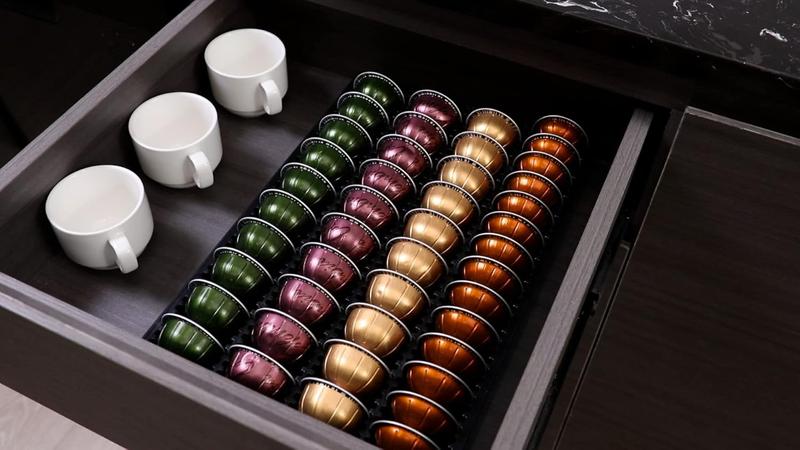 EVERIE Coffee Pod Storage Holder Coffeebar Organizer Insert Drawer Counter Compatible with Nespresso Vertuoline Capsules (NCT04)