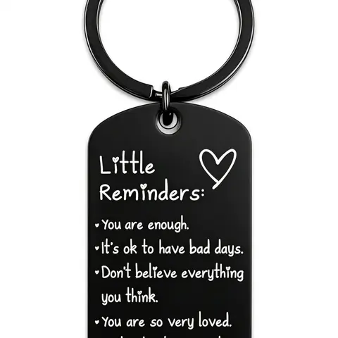 Little Reminders Trendy Inspiration Gifts for Women Men Affirmation Uplifting Mental Health You Are Enough Keyring Jewelry Stylish Keychain Metal Keychains