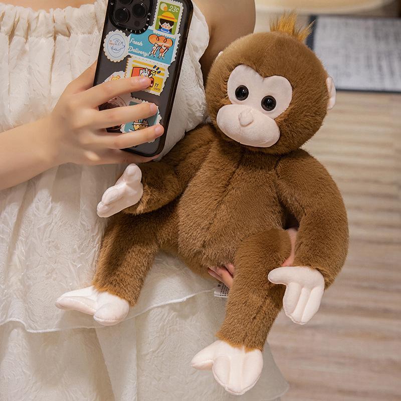 40cm-80cm Big Size Lovely Lifelike Sitting Monkey Plush Toys Soft Stuffed Monkey Doll Cute Animal Doll For Children Home Decor