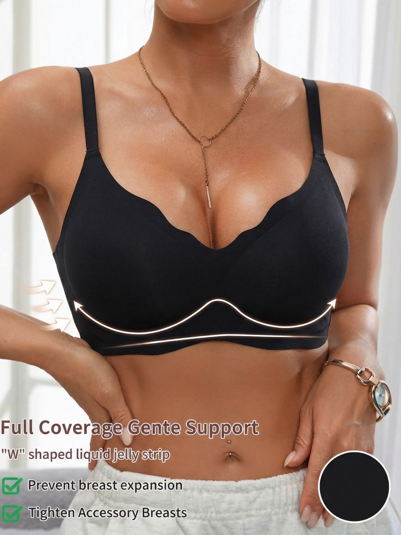 High-Quality No Underwire Bra, Seamless Wireless, Comfortable Jelly Pad, Adjustable Straps, Trendy Bralette for Women, Full Coverage, Max Support