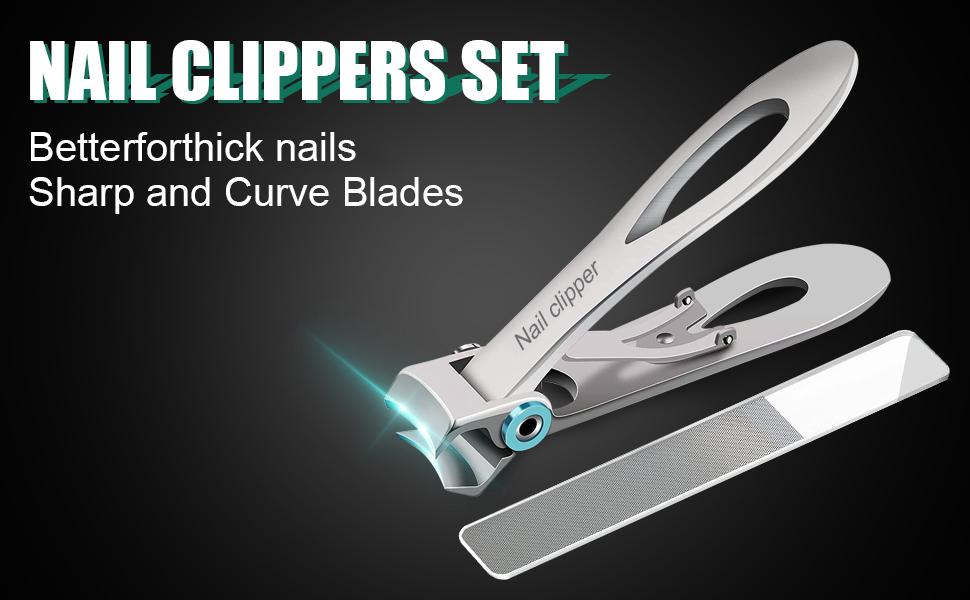 SZHLUX Nail Clipper Ultra Wide Jaw Opening Fingernail and Toenail Clippers Set for Thick Nails Cutter for Ingrown Manicure,Pedicure,Men & Women Big