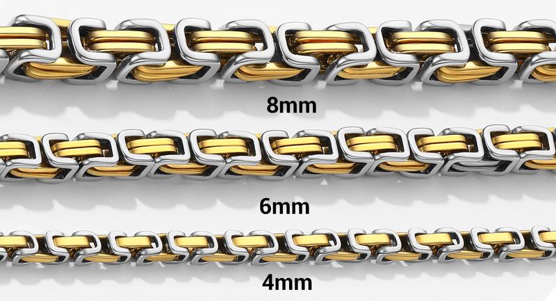 PROSTEEL Byzantine Chain Necklace Stainless Steel Stylish and Cool Length 18-30 Inches Width 4MM/6MM/8MM/10MM Necklaces For Men Women with Gift Box