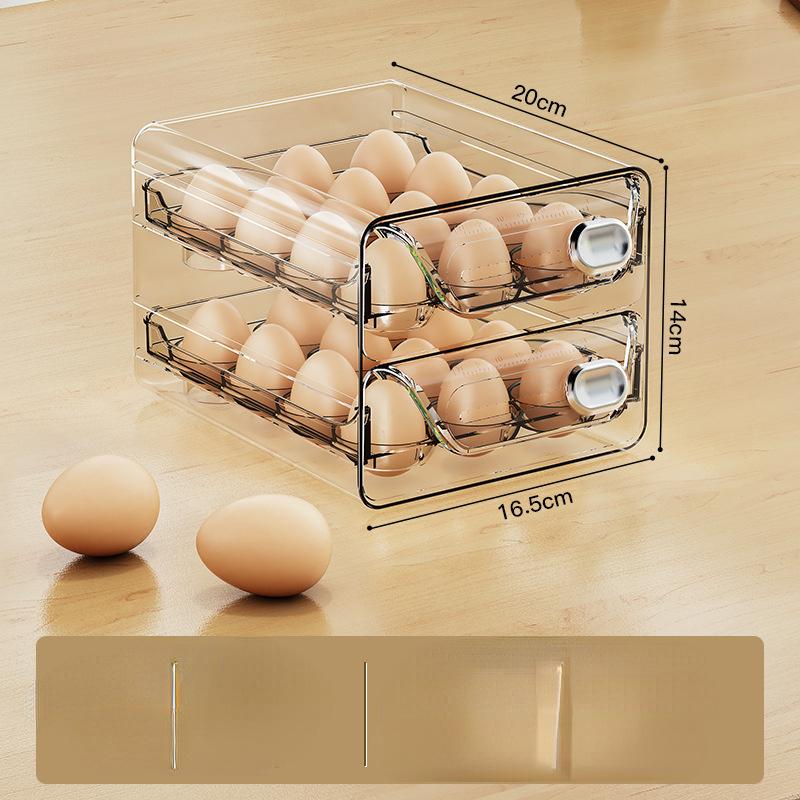 Space-Saving Transparent Refrigerator Egg Rack, Durable Easy Clean, Single Pack Fresh Egg Storage Container, Kitchen Organizer, Refrigerator Accessories