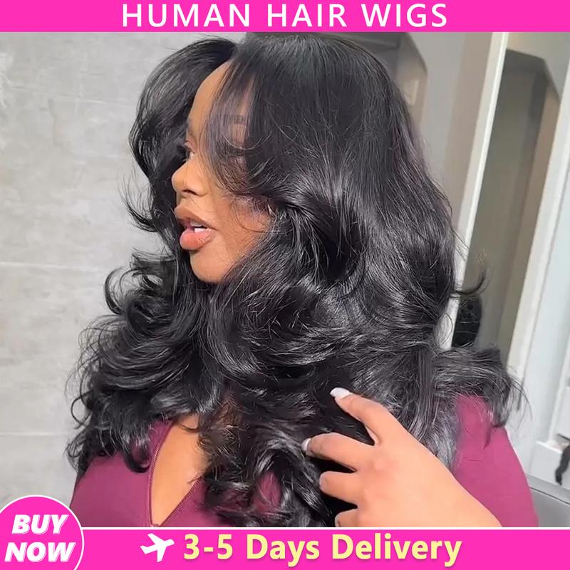 Bling Hair Ready To Wear 9x6 7x5 Lace Closure Wig Body Wave Glueless Wig Human Hair 6x4 5x5 Pre Cut Lace Closure Wigs For Women 180 Density Brazilian Real Human Hair 13x4 13x6 Drawstring Glueless Lace Front Wig