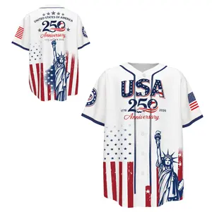 USA 250th Anniversary Baseball Jersey, Full-Print Statue of Liberty Patriotic Top, 1776–2026 Semiquincentennial Apparel for Men Women Youth # TikTokMadeMeBuyIt # USA250 # Baseball Jersey # AmericanPride