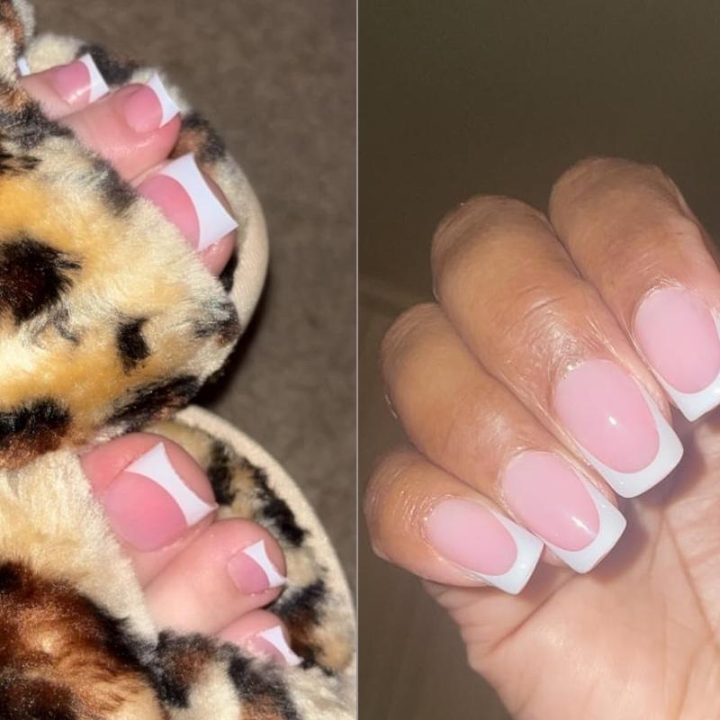 312Pcs Glossy Short Square White French Manicure Fake Nails Set For Hands & Feet, Pink French Press On Nails, Full Cover Detachable DIY Nail Art Decorations Suitable for Daily wear by women and French Tip Nails 312Pcs Glossy Short Square White French Manicure Fake Nails Set For Hands & Feet, Pink French Press On Nails, Full Cover Detachable DIY Nail Art Decorations Suitable for Daily wear by women and French Tip Nails