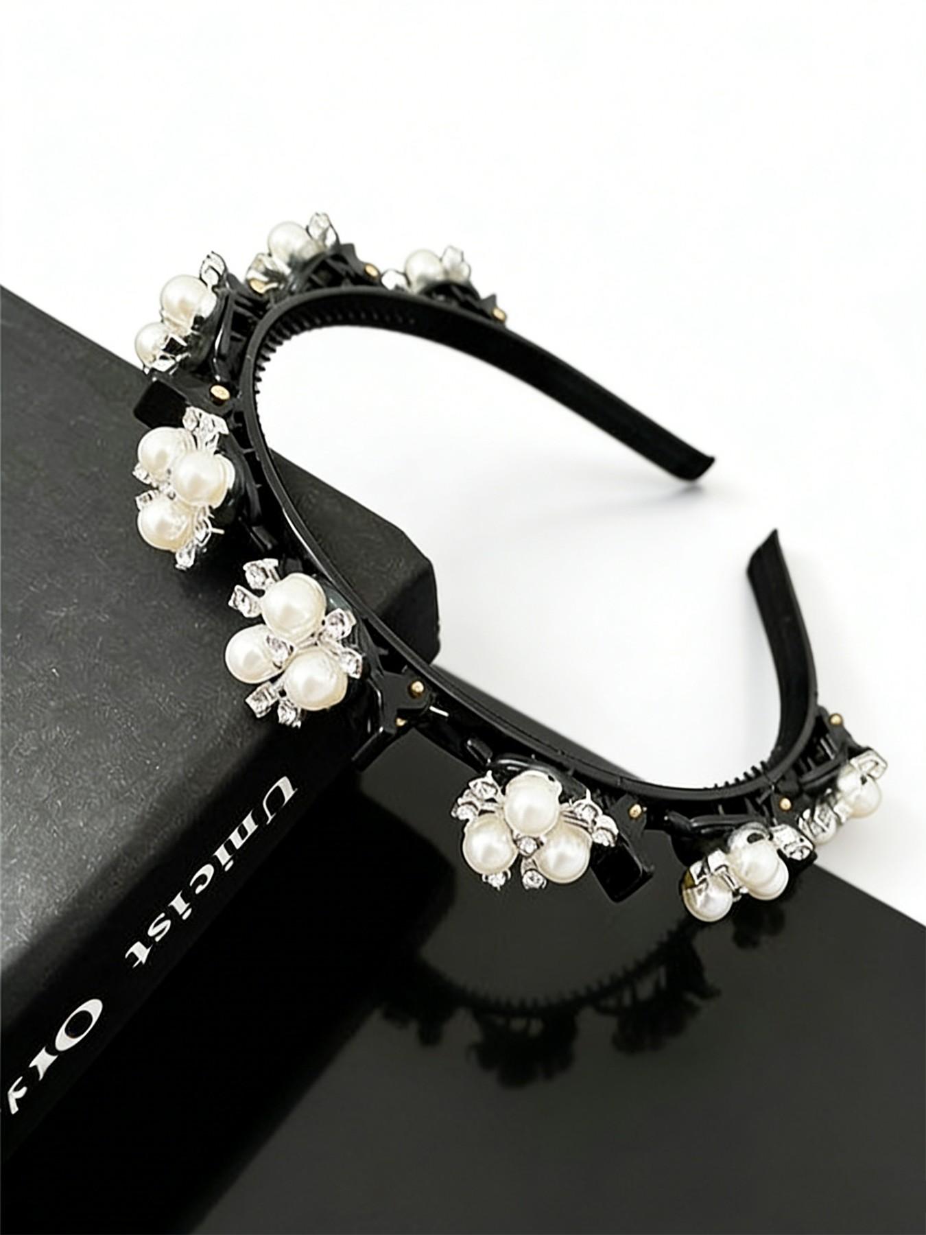 Cute Hair Clip Decor Hairband , Novelty Multifunction Hair Hoop with Clips, Fashionable Hair Accessories for Women, Minimalist Headwear, Trendy Hair Hoop