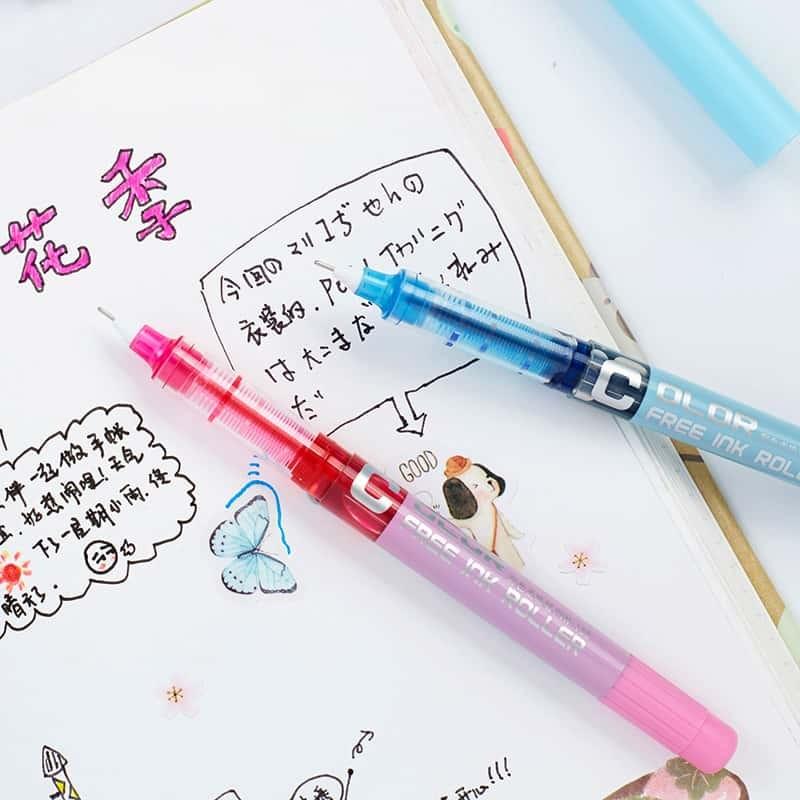 Colorful Liquid Ink Ballpoint Pen, Smooth Quick-Dry Neutral Pen, Fine Tip for Writing, Ideal for Students, Office, Daily Use Stationery
