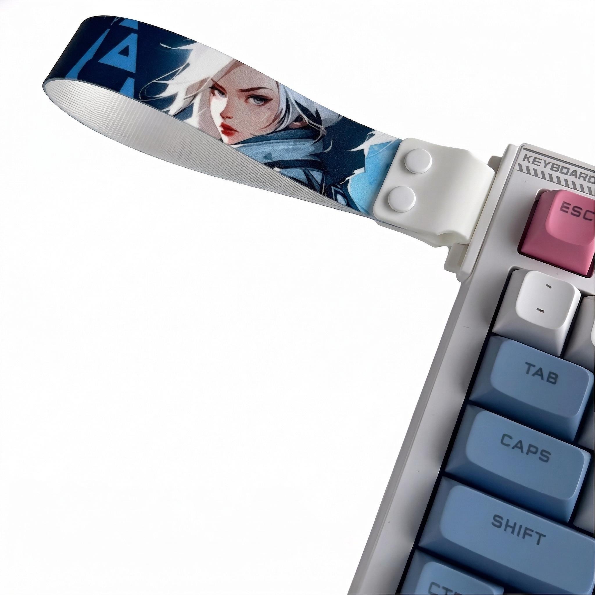 Anime Cartoon Keyboard Strap, Universal Detachable Decorative Hanging Rope, DIY Cool Keyboard Accessory, Anime Character Print