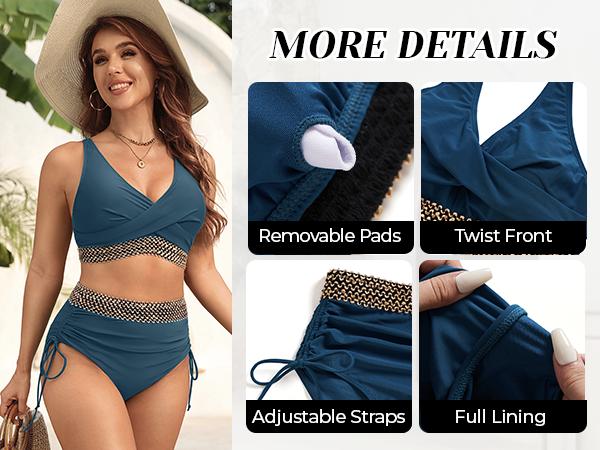 Aqua Eve Womens High Waisted Bikini Sets Tummy Control Color Block Two Piece Swimsuit Full Coverage 2026 Bathing Suit Aqua Eve Womens High Waisted Bikini Sets Tummy Control Color Block Two Piece Swimsuit Full Coverage 2026 Bathing Suit