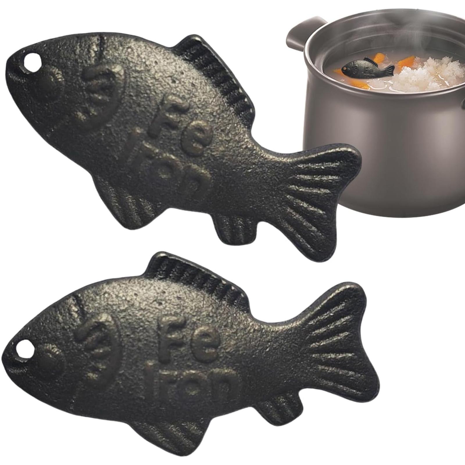 2 PCS natural iron fish cooking, reusable Iron deficiency dietary support tool, essential kitchen iron fish cooking tool for vegetarian athlete female anti-anemia deficiency