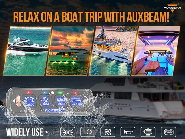 Auxbeam AS Series 4 Gang RGB Slim Switch Panel | AS-R40 car switch control