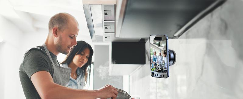 Adjustable 360° Vacuum Magnetic Phone Holder, Suction Cup Phone Mount for Magsafe, Portable Cell Phone Holder for Car, Makeup/Gym/Mirror, Fit for All iphone iphone 11 and above