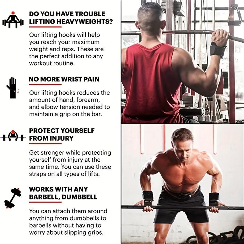 1pair Weight Lifting Hooks, Hand Grip Support Wrist Straps For Men And Women, 8mm Thick Padded Neoprene Wrist Band For Powerlifting & Pull Up Bar 1pair Weight Lifting Hooks, Hand Grip Support Wrist Straps For Men And Women, 8mm Thick Padded Neoprene Wrist Band For Powerlifting & Pull Up Bar