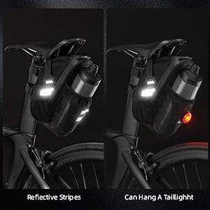 ROCKBROS Waterproof Bike Saddle Bag with Water Bottle Pouch, Under Seat Storage for Mountain and Road Bikes ROCKBROS Waterproof Bike Saddle Bag with Water Bottle Pouch, Under Seat Storage for Mountain and Road Bikes