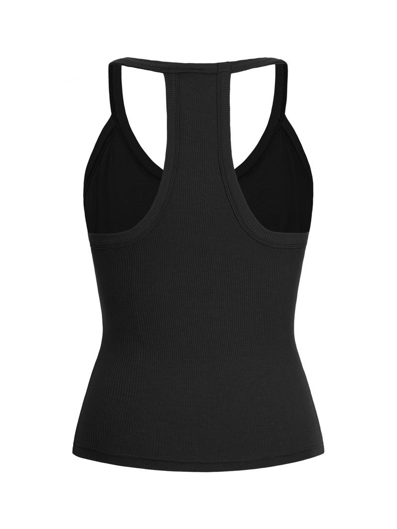 Women's Slim Fit Sleeveless Top, Plain Design, Comfortable Casual Wear, Ideal for Daily Use & Sports Activities