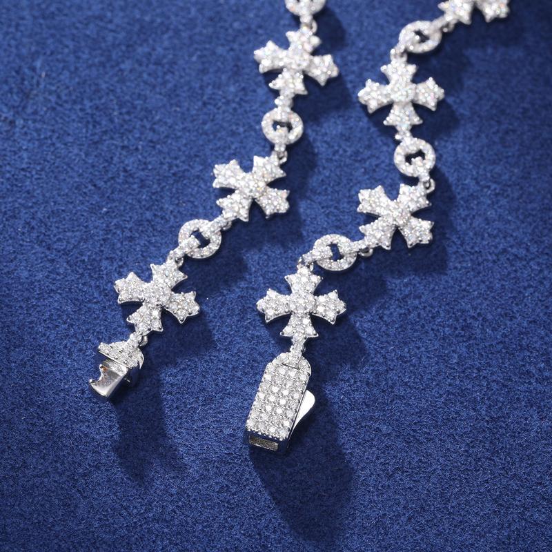 【#N188】S925 Sterling Silver Synthetic Moissanite Necklace for Women Men Hip Hop Jewelry Gift