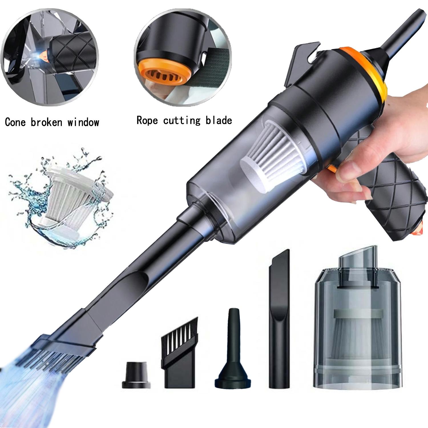 Portable High-Power Wireless Vacuum Cleaner, Multi-Function Blowing & Suction Handheld Vac with Emergency Safety Knife Blade Function, Rechargeable Design