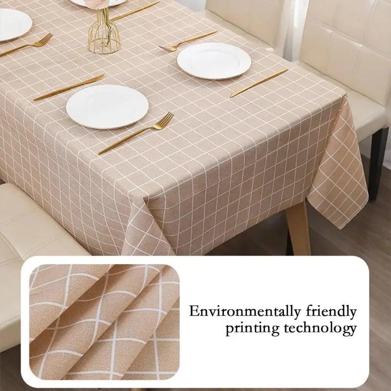 2pcs Nordic Style Grid Prints Waterproof Oil-proof Buffalo Plaid Dining Table Cloth Table Cover Party Decoration Rectangle TableCloth