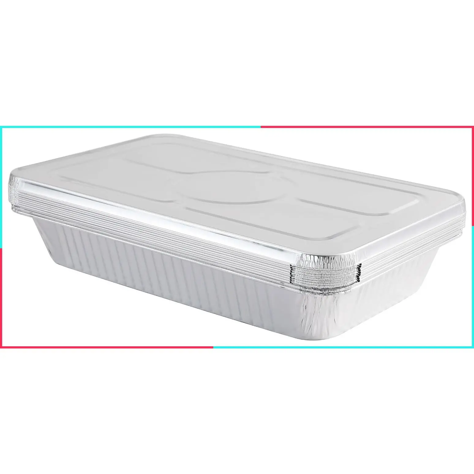 Aluminum Full Size Deep Foil Pans with Lids, Large Disposable Roasting & Baking Pan, 21"x13" (10 Pack) Extra Heavy Duty Chafing Trays for Hotels, Restaurants, Heating, Buffets & Bakeware