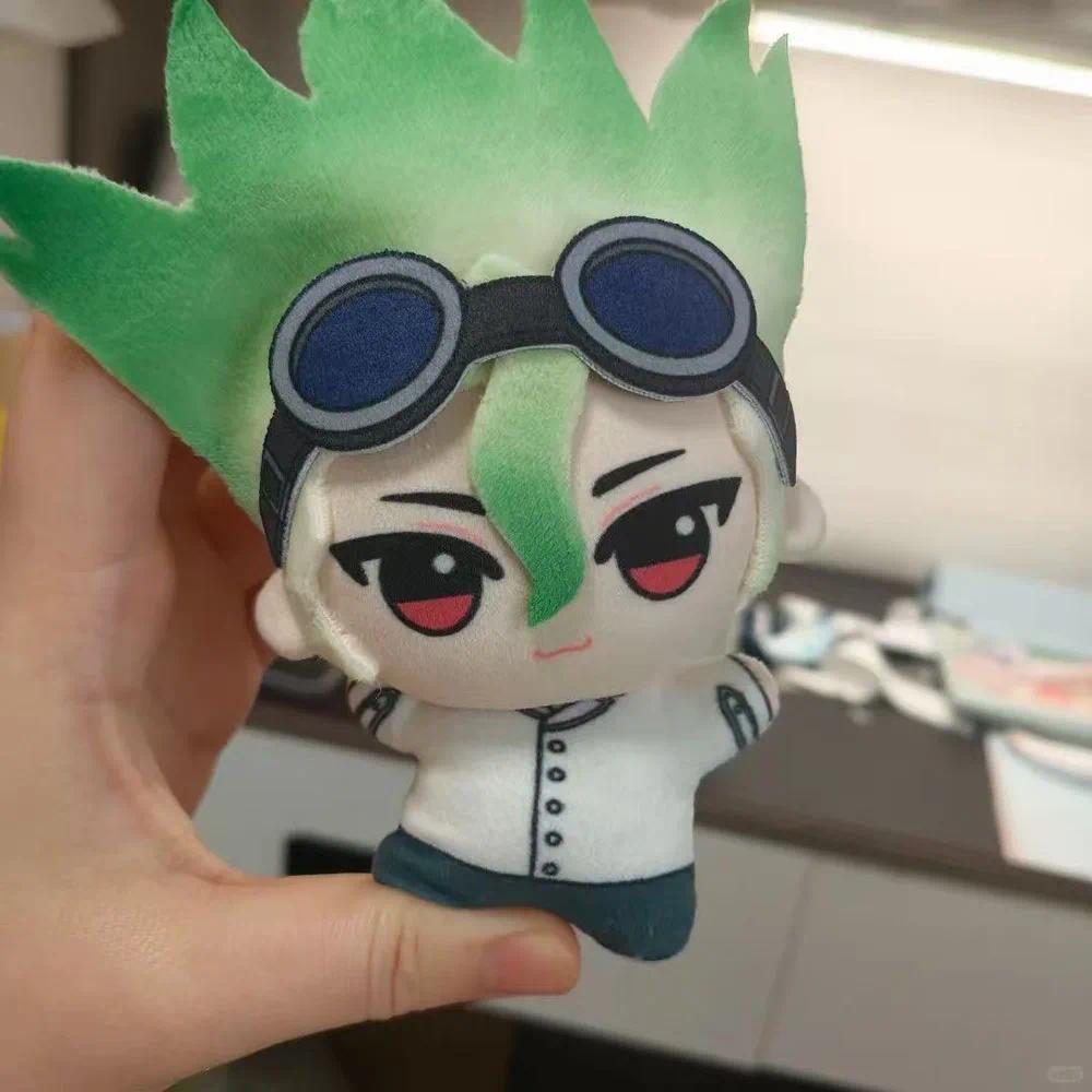 Anime 10cm Ishigami Senku Pendant Plusie Doll Cute Dr.STONE Glasses Printed Stuffed Plush Toys Collect Birthday Friend Gifts