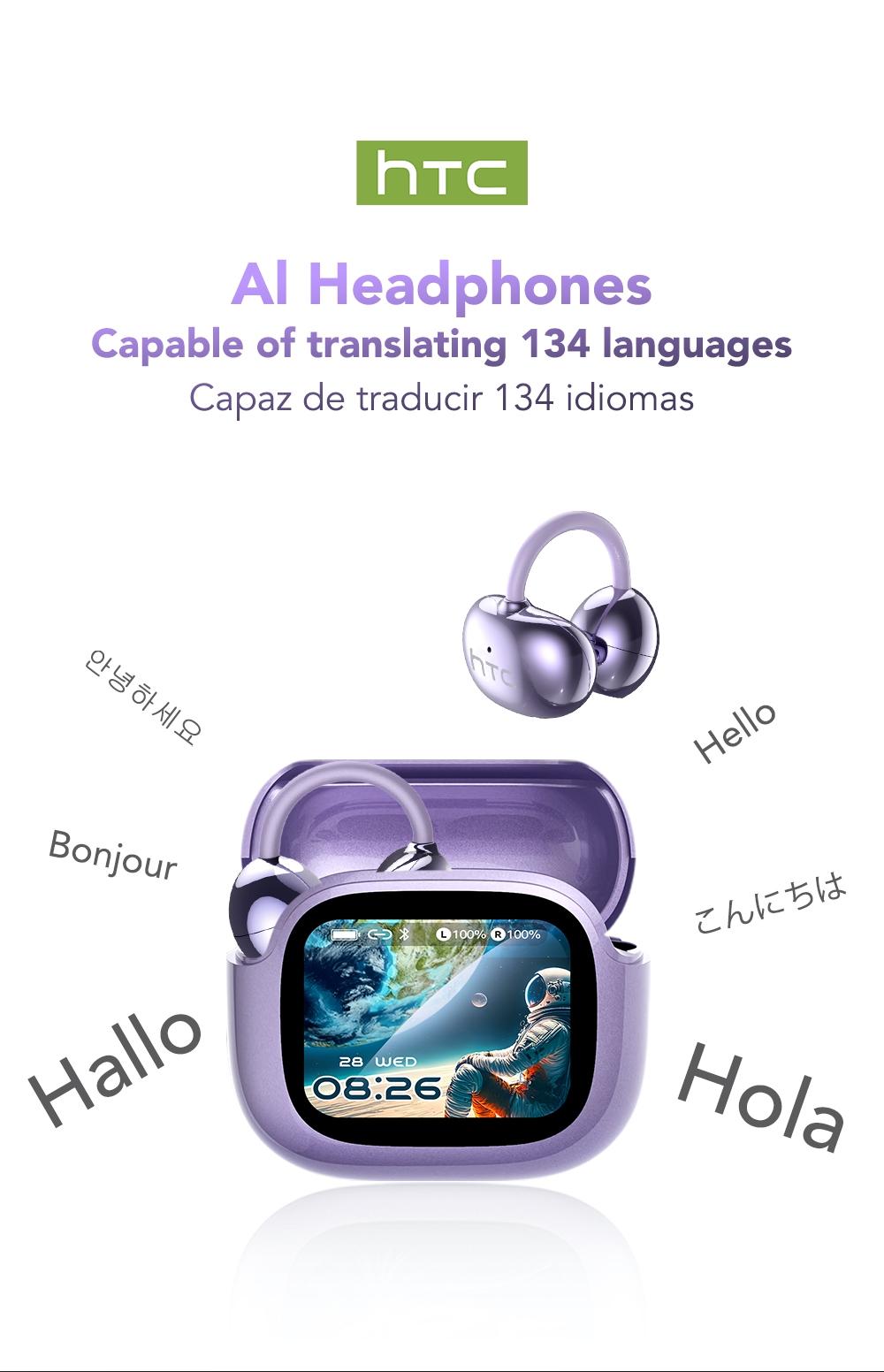 hTC NE32 Wireless Translation Earbuds Support 134 Languages