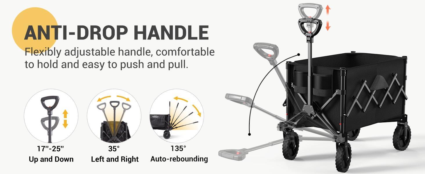 Heavy-Duty Folding Wagon Cart:Compact,All-Terrain Utility with 360° Wheels –220 lbs Capacity for Sports,Camping,and Grocery Shopping organizer Heavy-Duty Folding Wagon Cart:Compact,All-Terrain Utility with 360° Wheels –220 lbs Capacity for Sports,Camping,and Grocery Shopping organizer