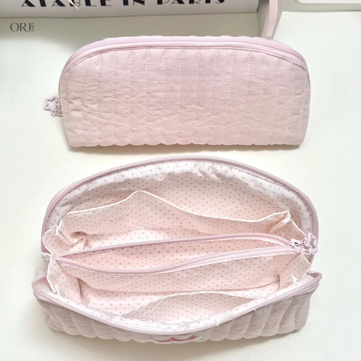 Pink Polka Dot Multi-Compartment Pencil Case, Large Capacity Cute Student Pen Pouch, High Aesthetic Girls Stationery Storage Bag