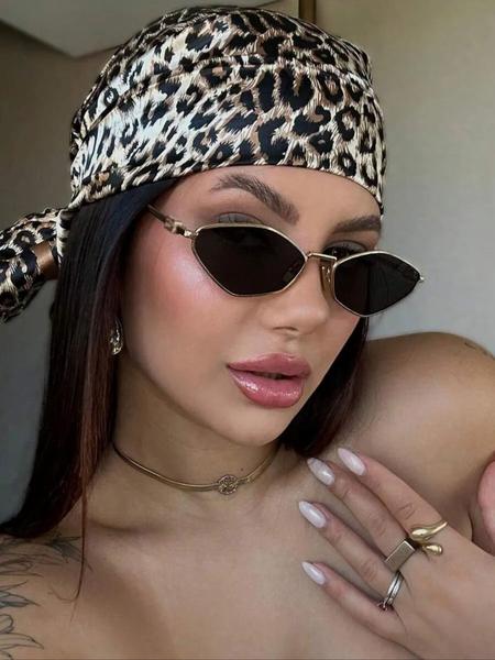 Women's Rhombic Metal Fashion Glasses, Y2K Retro Style, Unique Versatile Design, Perfect for Daily Wear & Vacation Travel