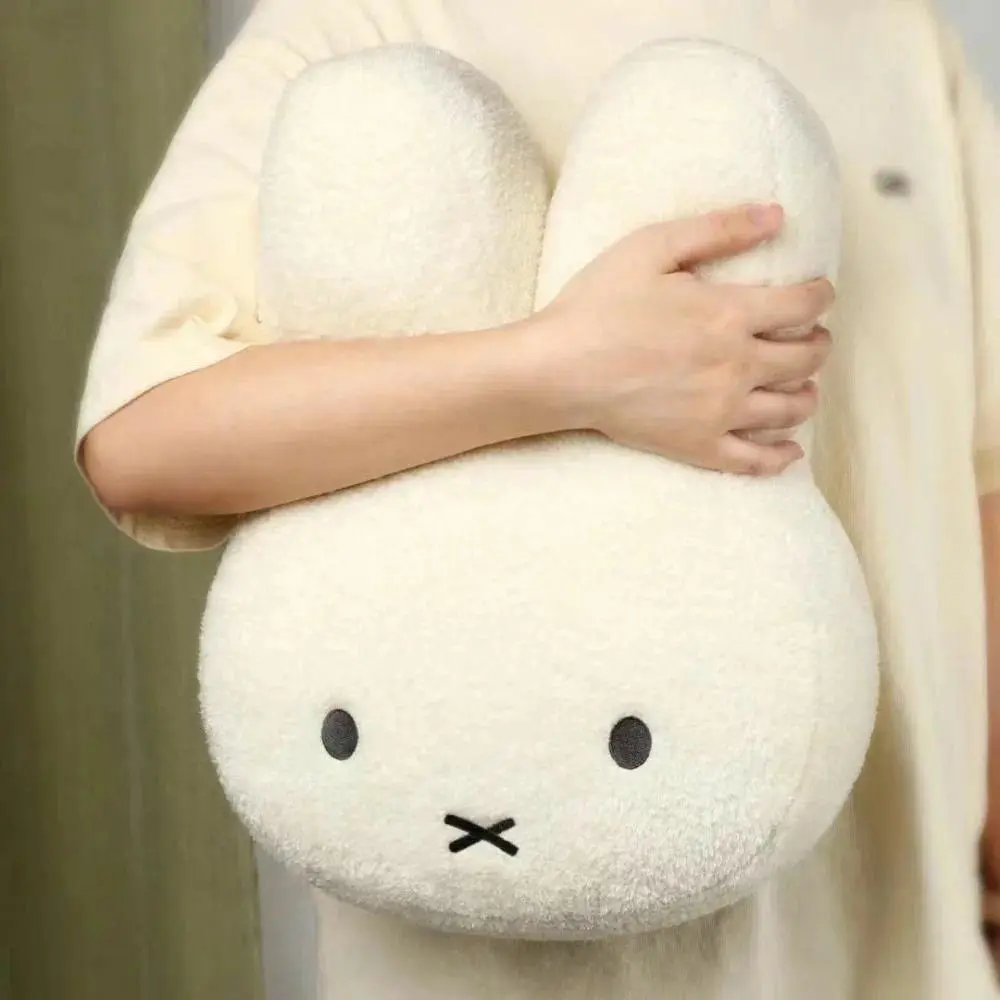 Ins Style Miffy Rabbit Plush Pillow Soft Stuffed Animal Doll Bedroom Decoration Backrest Cushion Sleep Toy for Girls Gift