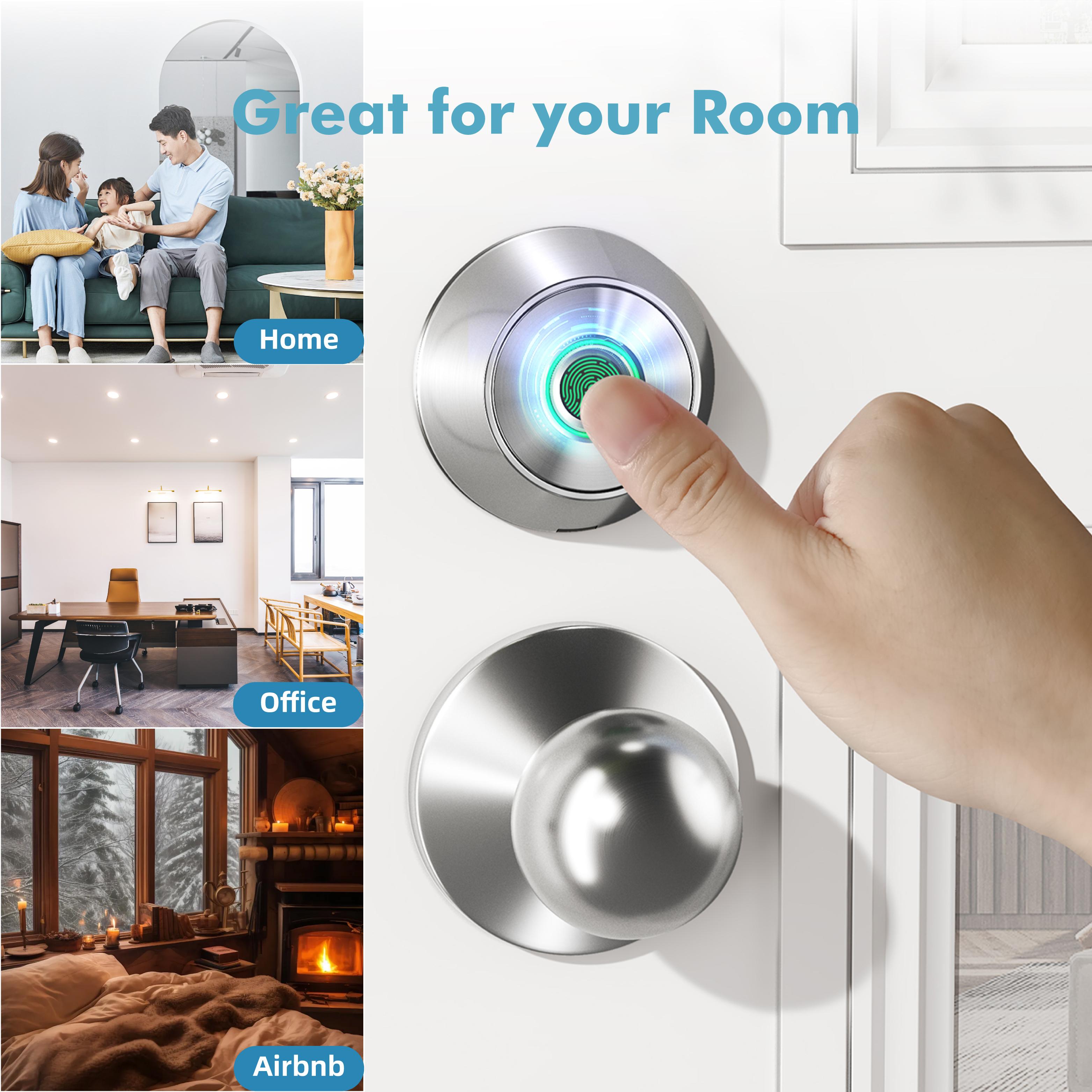 Valentine's Day Gift【EUERTE】 2025 Newest Fingerprint Smart Door Lock,Biometric Smart Lock With App,Keyless Entry Door Lock,One Touch Lock/Unlock,Easy Install,No Passcode Needed,Home Seccurity FathersDayGift