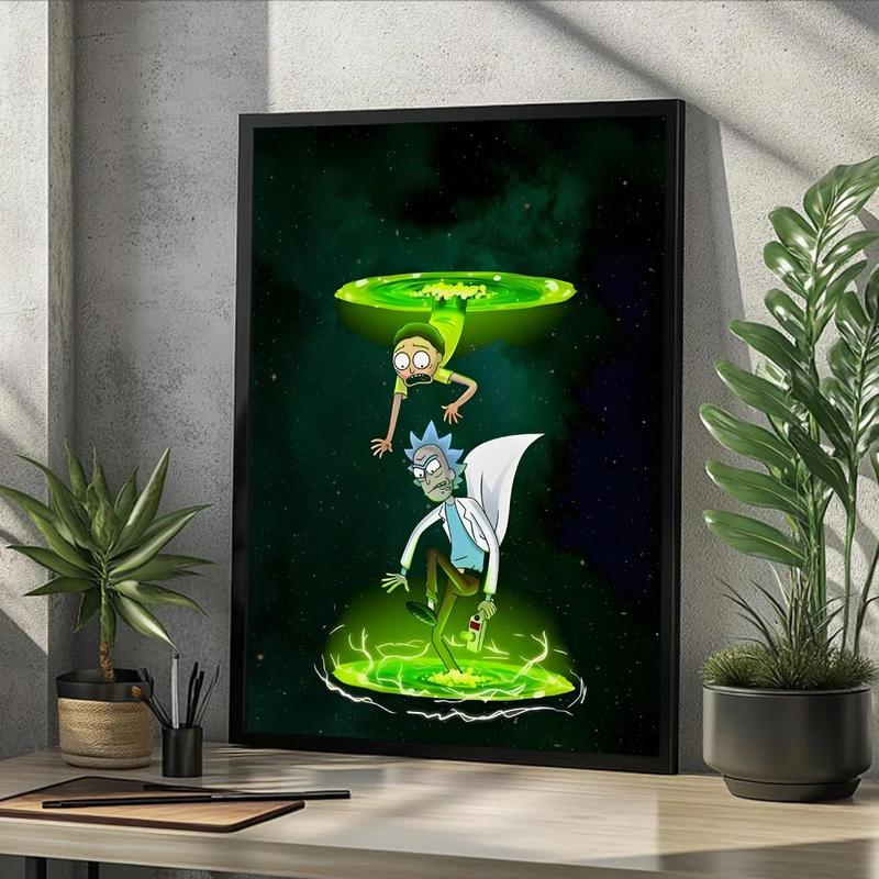 Vintage Cartoon Anime R-Rick And M-Morty Painting Calligraphy Fashion Canvas Wall Art Poster, Modern Aesthetic Waterproof Print, Fade-Resistant & Scratch-Proof Texture, Trendy Home Decor for Living Room Bedroom Office, Multiple Sizes Vintage Cartoon Anime R-Rick And M-Morty Painting Calligraphy Fashion Canvas Wall Art Poster, Modern Aesthetic Waterproof Print, Fade-Resistant & Scratch-Proof Texture, Trendy Home Decor for Living Room Bedroom Office, Multiple Sizes