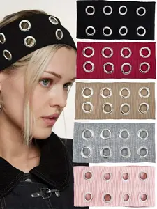 Y2K Punk Style Knitted Hair Tie, High Elastic Wide Band Multi-Color Headband, Sporty Face Washing Accessory for All Seasons Elastic Headbands