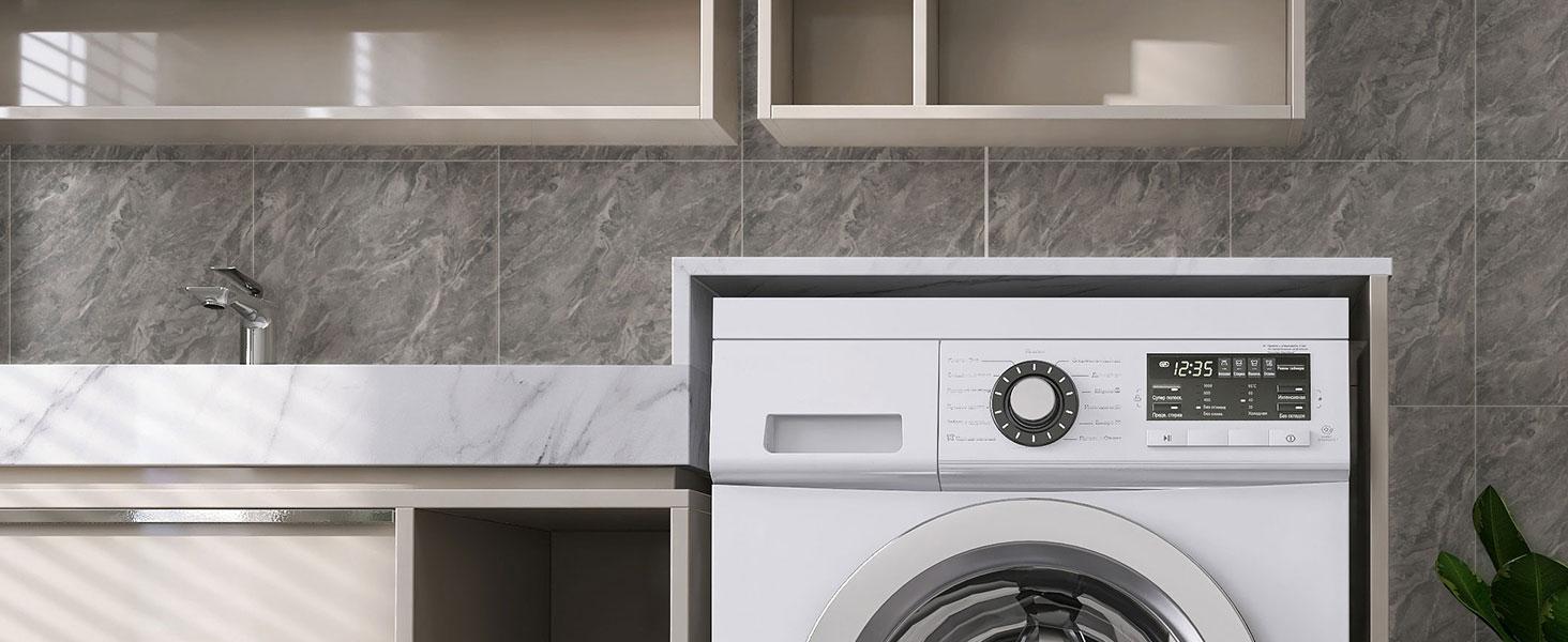 10pcs Peel and Stick Shower Waterproof Marble Tiles Wall Panels, 11.8"x11.8" Self-Adhesive Backsplash, for Home Bathroom, Kitchen, Living Room White (Not Real Tile)