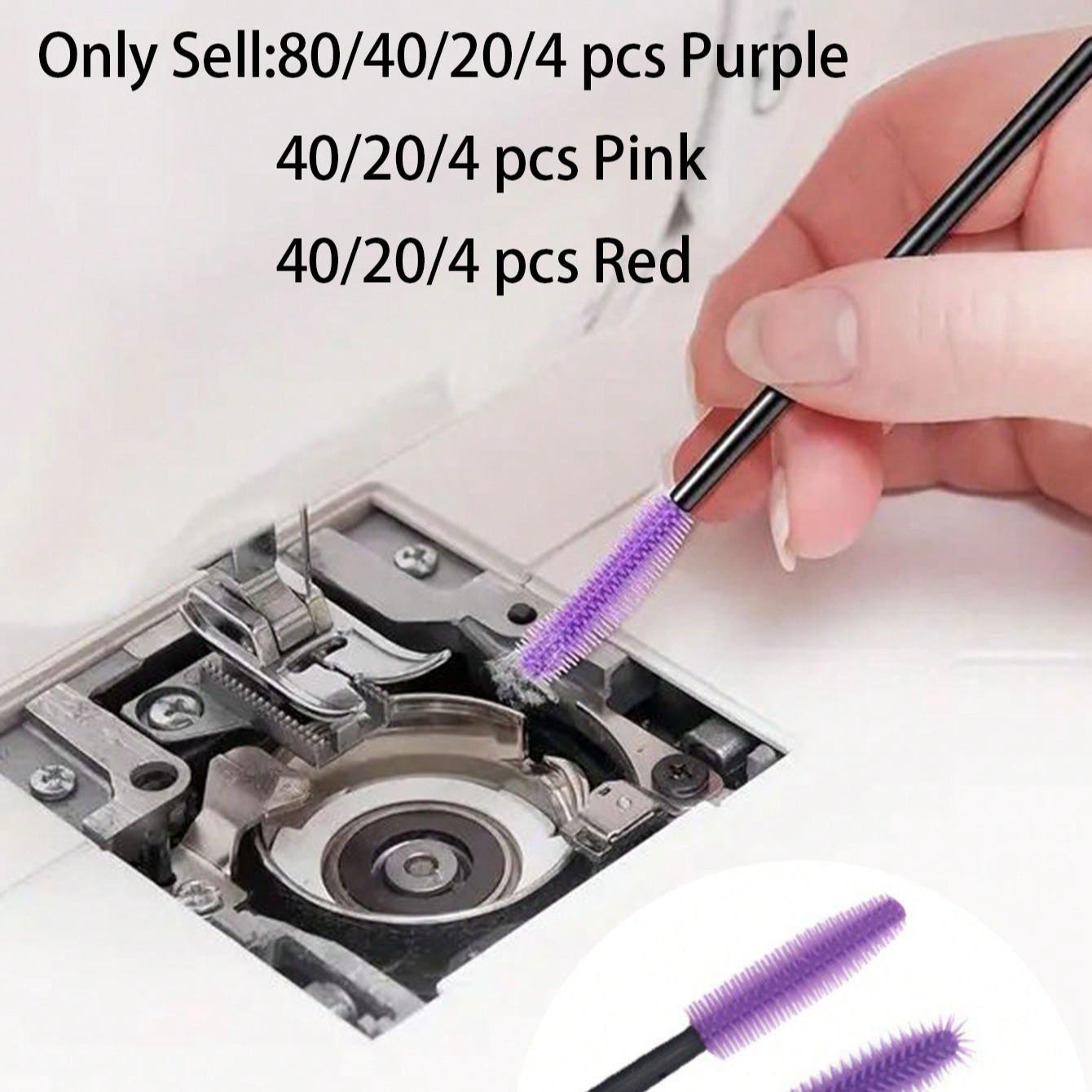 Silicone Sewing Machine Cleaning Brush, Reusable Thick Bristles, Easy Clean Hard-To-Reach Areas, 4/20/40/80 Count Options