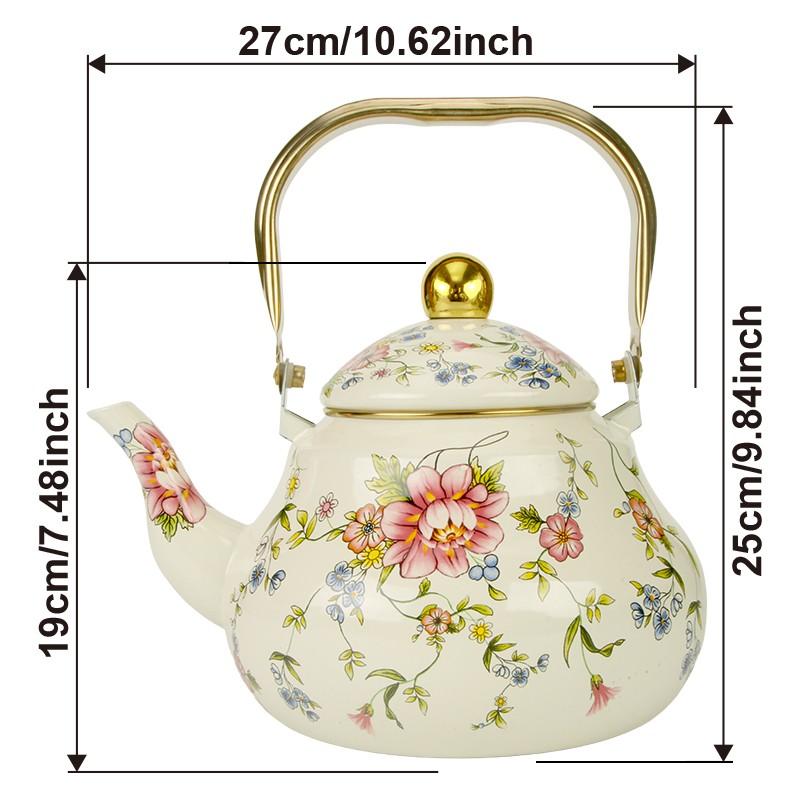 1pc Enamel Water Kettle, British Milk Tea Pot, Teapot, Coffee Pot, Handmade for Kitchen, Home, Outdoor Afternoon Tea, Gift Idea