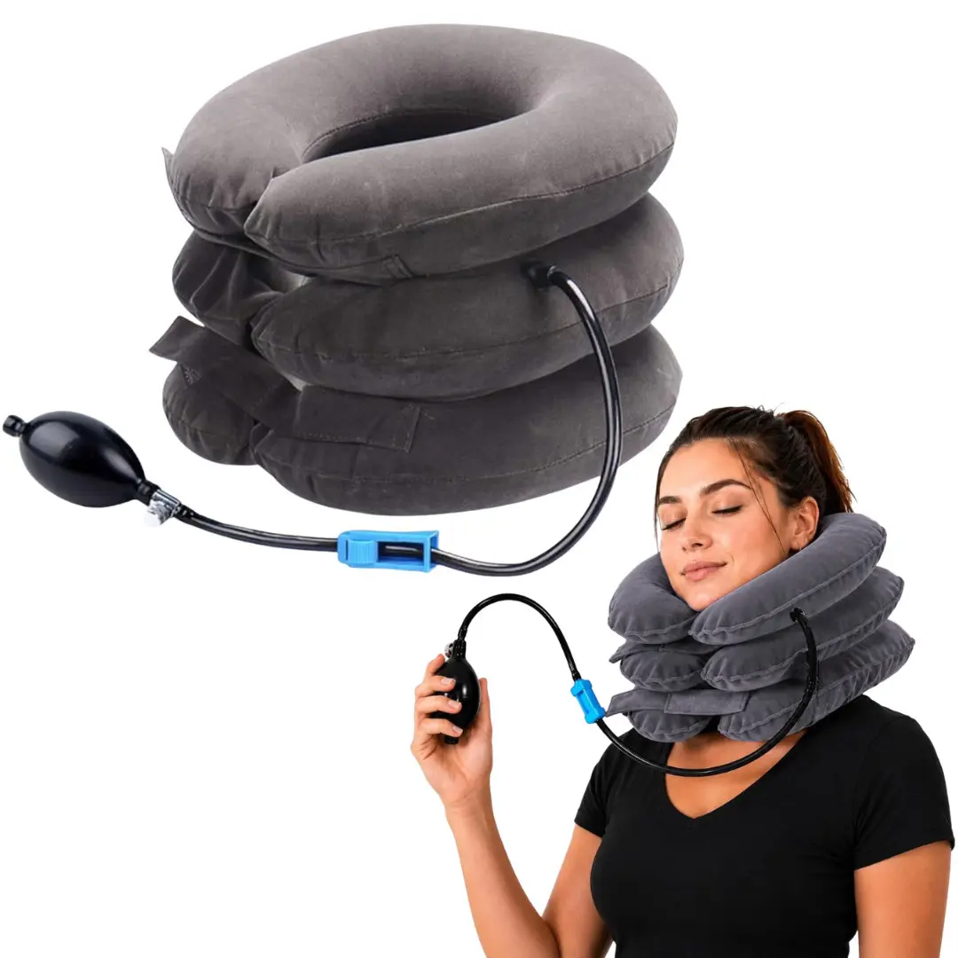Cervical Neck Traction Device, Inflatable & Adjustable Neck Stretcher, Neck Support Brace, Neck Traction Pillow for Home Use, Neck Decompression, Relief Collar, Neck Relaxer