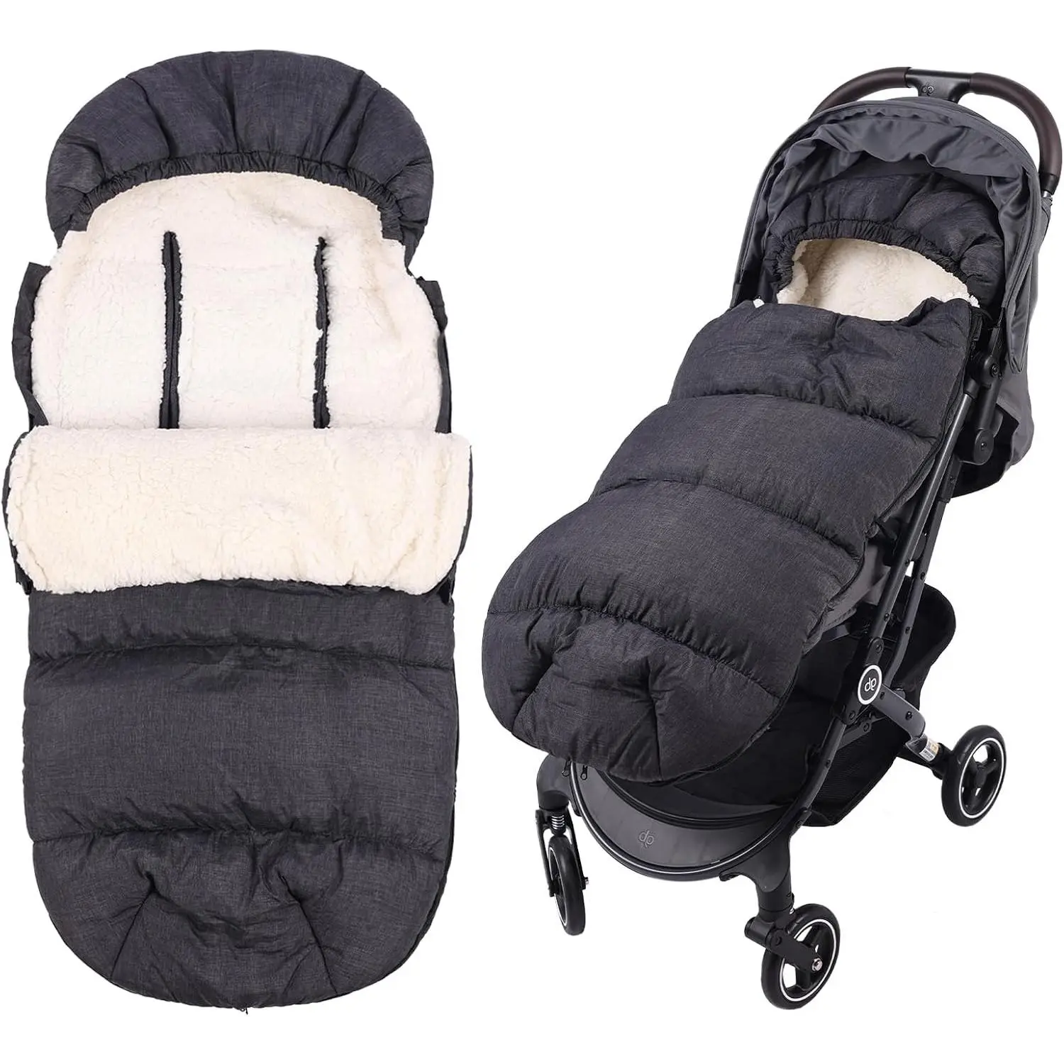 Waterproof & Thickened Universal Winter Stroller Cover, Warm Stroller Footmuff Bunting Bag, Baby Winter Sleeping Bag Blanket Stroller Accessories
