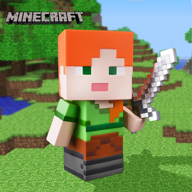 1PC Minecraft Officially Licensed Alex Coin Bank Creative Drop Proof Piggy Bank Cartoon Pixel Futuristic Style Q Version Cute Alex Explorer Money Jar Grade Deposit Jungle Temple Raider Easter Gifts