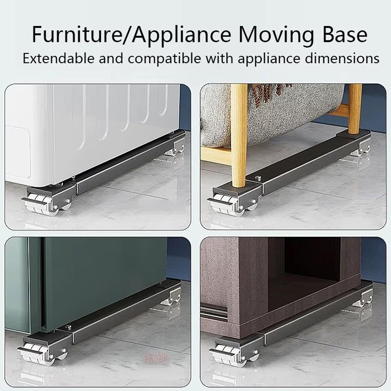 Universal Storage Rack Roller Heightening Bracket, Movable Pulley Support Frame for Refrigerator & Washing Machine Base, Durable Organizer