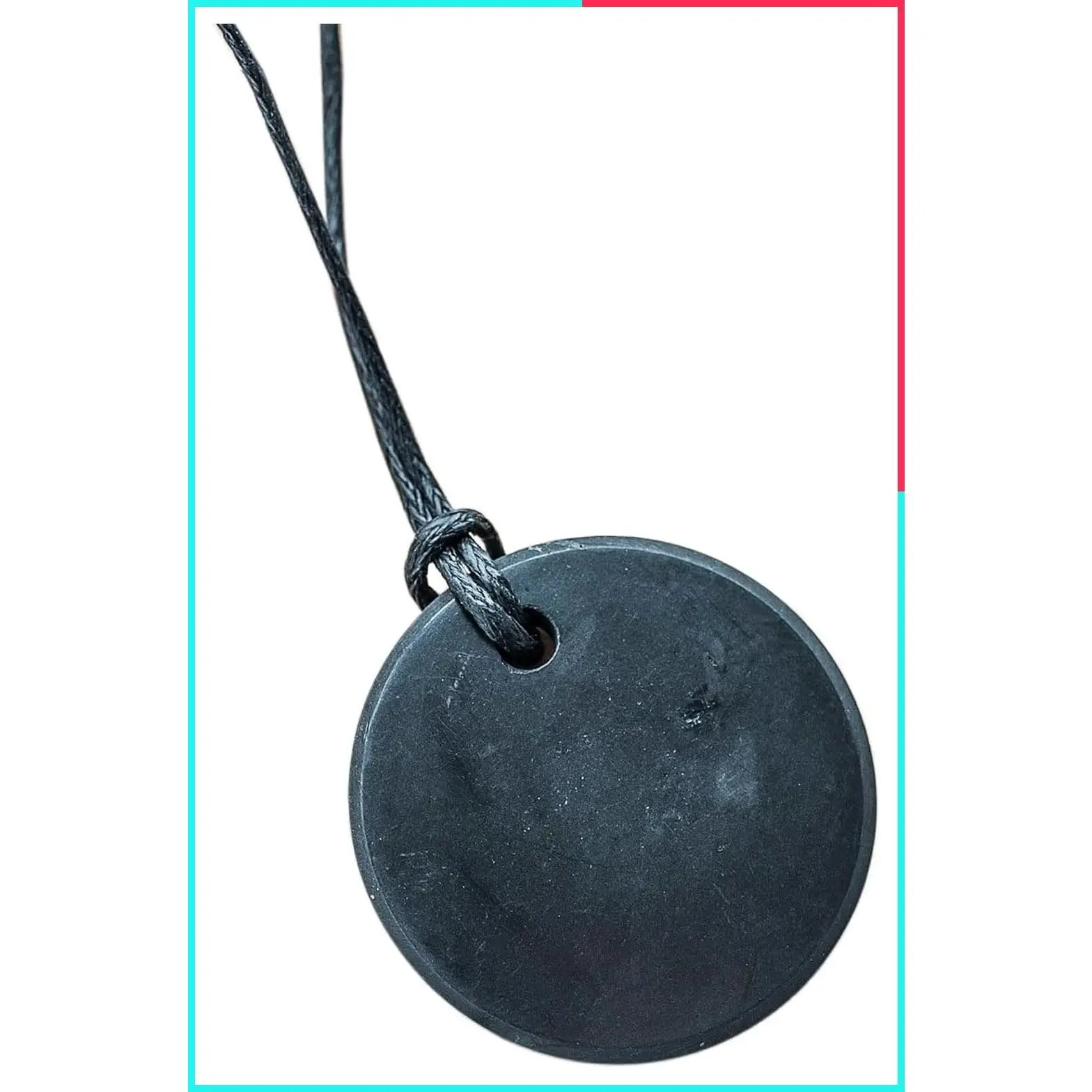 Round Authentic Shungite Pendant Necklace - Protection & Chakra Healing Amulet | Quantum Energy Jewelry